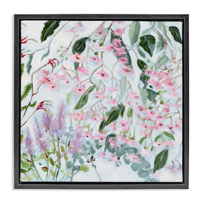 Stupell Chic Pink Garden Blossoms Framed Floater Canvas Wall Art Design By Meredith Howse
