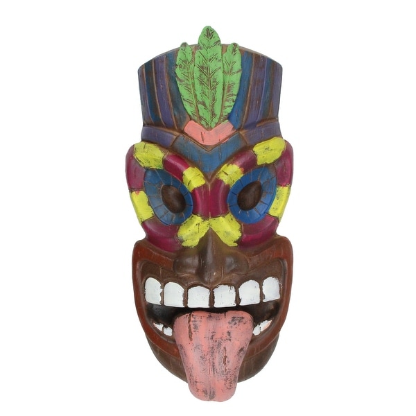 16.5" Tiki Man Sticking Out Tongue Hanging Wall Decor - N/A