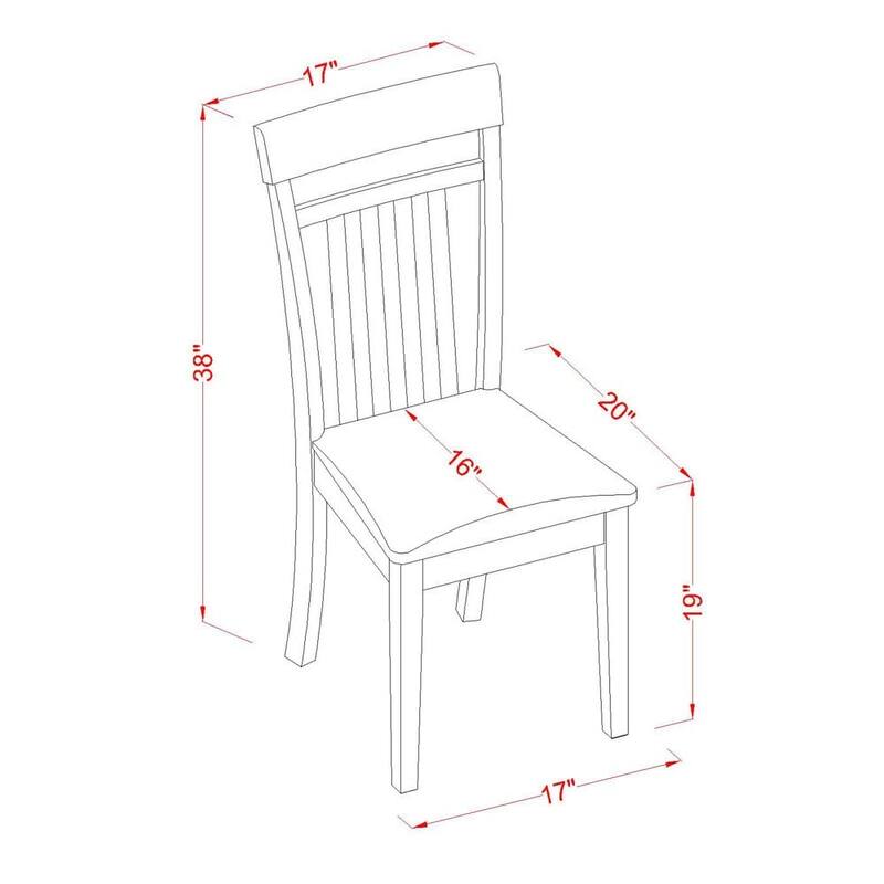 East West Furniture 7 Piece Dining Table Set- a Rectangle Dinner Table and 6 Dining Room Chairs, Mahogany (Seat Options)