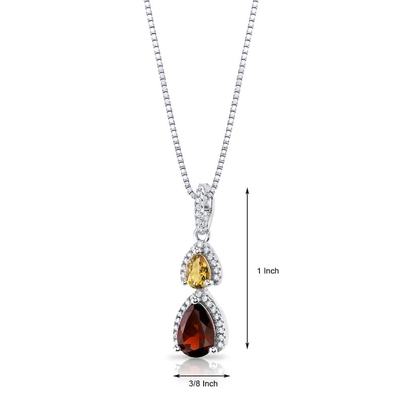 1.5 ct Garnet Pendant in Sterling Silver