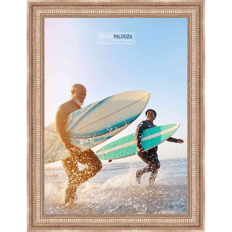 15x12 Traditional Antique Silver Complete Wood Picture Frame with UV Acrylic, Backing, & Hardware