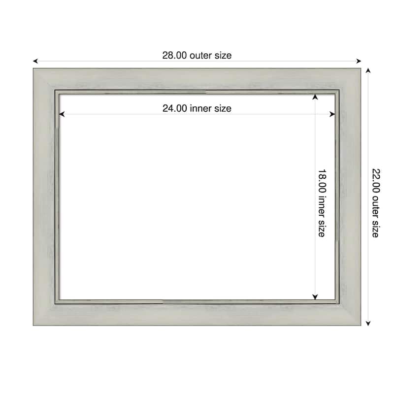 Amanti Art Flair Polished Nickel Framed Dry Erase Magnetic Board - 28 x 22 in - Flair Silver Patina