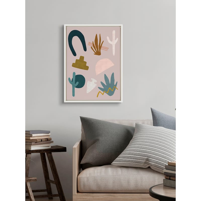 Kate and Laurel Sylvie Desert Shapes Framed Canvas by Sarah Eisenlohr