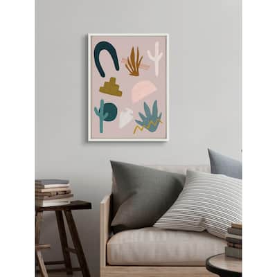 Kate and Laurel Sylvie Desert Shapes Framed Canvas by Sarah Eisenlohr
