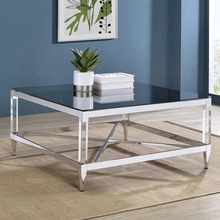 Webber Chrome Square Coffee Table with Acrylic Legs