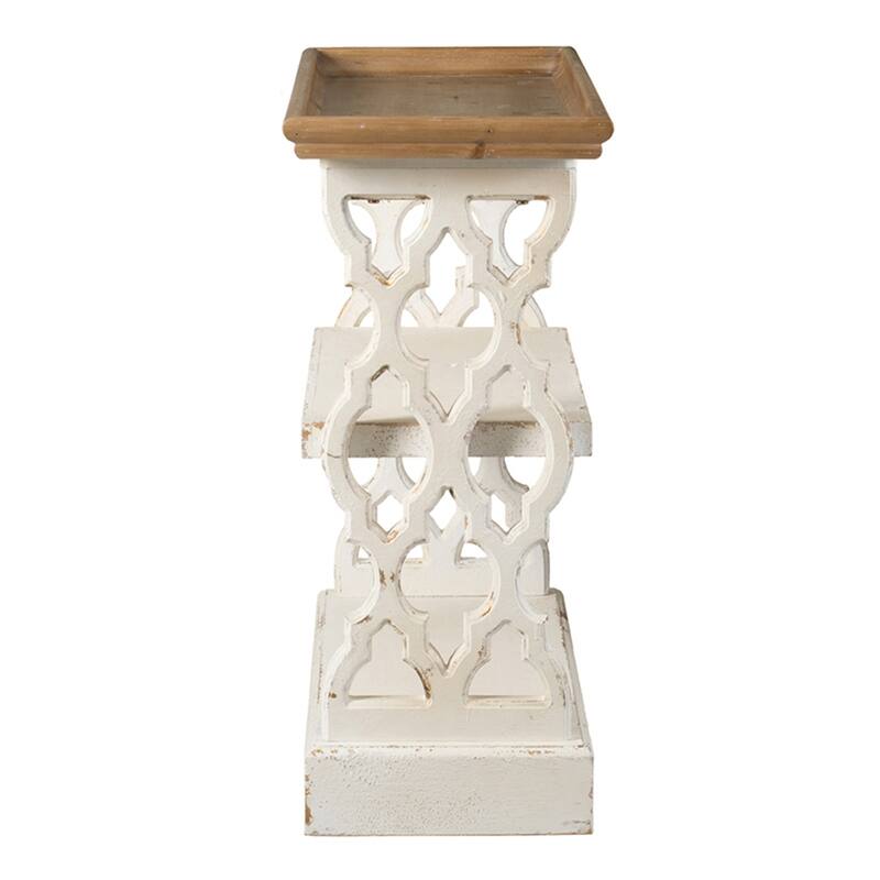 Three Tiers Distressed Wood Console Table