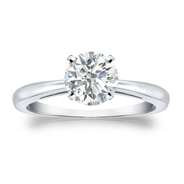 Auriya Platinum 1ctw Round Solitaire Diamond Engagement Ring. Opens flyout.