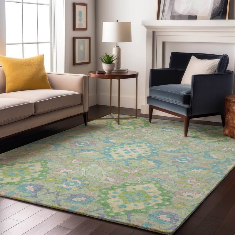 Premium Washable Super Soft Traditional Grace Mayfield Rug - Mint - 3' x 5'