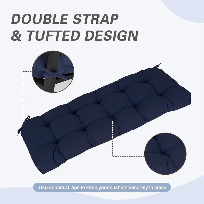 Aoodor Outdoor Polyester Tufted Bench Cushion, Water-resistant & Fade-Resistant Cushion