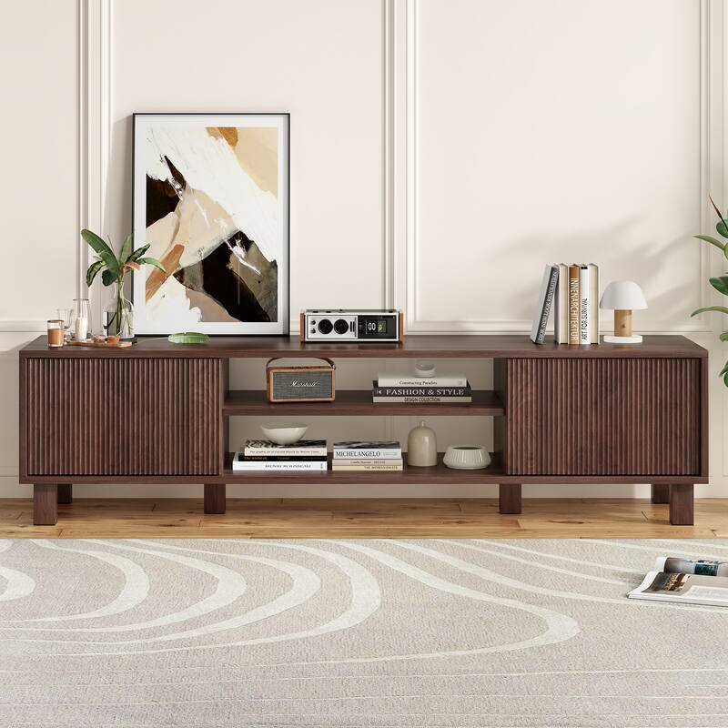 Mid-Century Modern 63" TV Stand Media Console Table Entertainment Center for Living Room