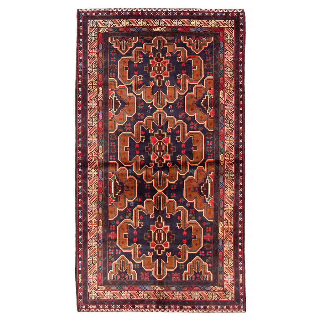 Teimani Navy Rug 3'7" x 6'8" - 3'7 x 6'8
