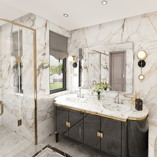 QuivaraView Wall Mounted Aluminum Frame Bathroom Vanity
