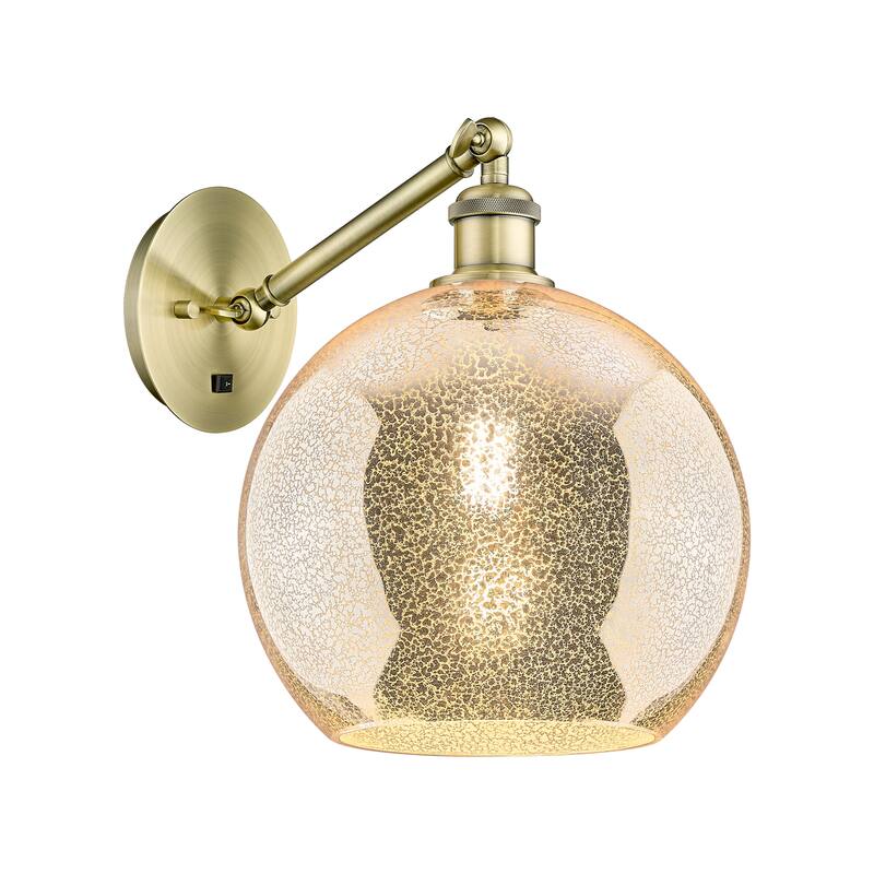 Innovations Lighting Endless Possibilities Ballston - Athens - 1 Light 10" Adjustable Sconce - Arm Adjusts Up and Down - Antique Brass/Mercury