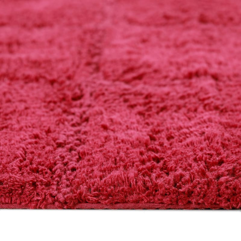 Superior Cotton Checkered 2-piece Non-skid Bath Rug Set