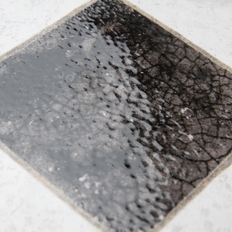 Merola Tile Kings Arles Black 13" x 13" Ceramic Floor and Wall Tile - Case (10 Tiles)