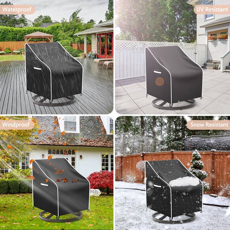 2 Pack Waterproof Outdoor Swivel Lounge Chair Cover