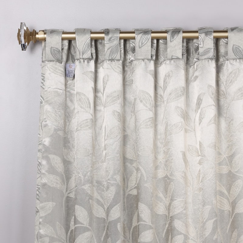 Superior Leaves Machine Washable Room Darkening Curtains with Back Tabs, Set of 2