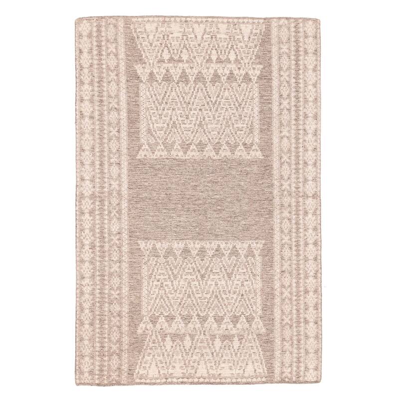 ECARPETGALLERY Hand-knotted Tangier Grey Wool Rug - 5'0 x 7'10