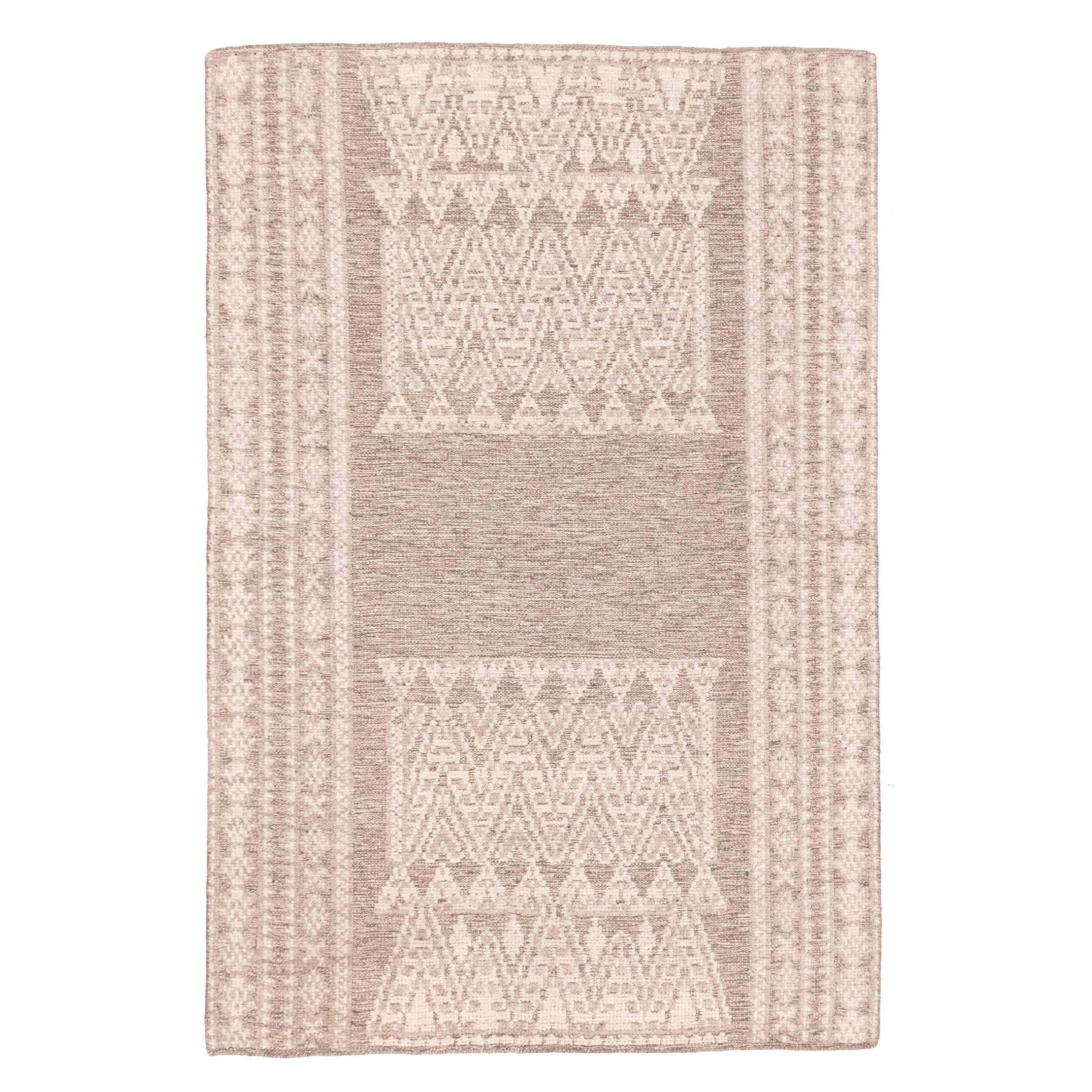 ECARPETGALLERY Hand-knotted Tangier Grey Wool Rug - 5'0 x 7'10