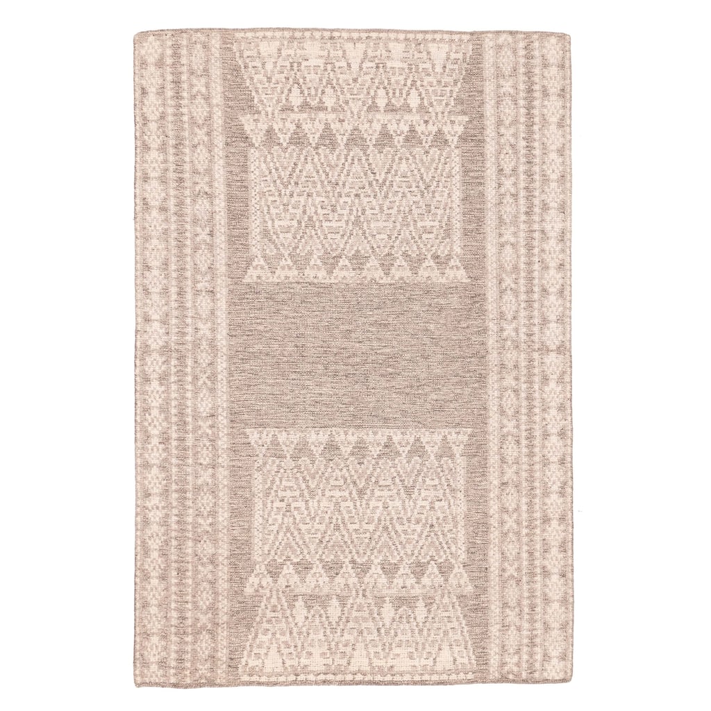 ECARPETGALLERY Hand-knotted Tangier Grey Wool Rug - 5'0 x 7'10