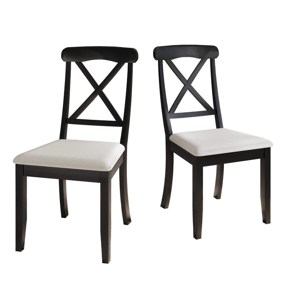 CraftPorch Farmhouse Style Wooden Dining Chairs (Set of 2)