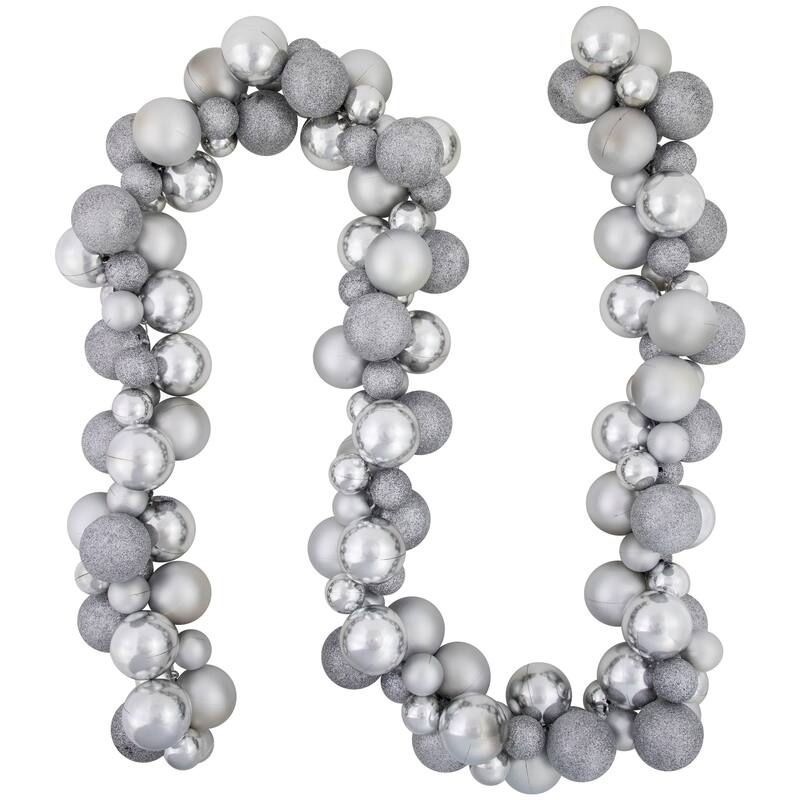 6' Shatterproof Ball 3-Finish Christmas Garland