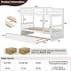 preview thumbnail 4 of 5, Twin Over Twin Bunk Bed with Twin Trundle Solid Wood Frame