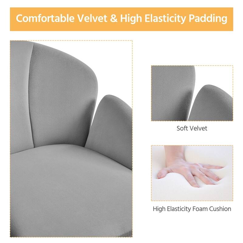 Yaheetech Modern Swivel Rolling Desk Chair Makeup Vanity Chair for Home Office