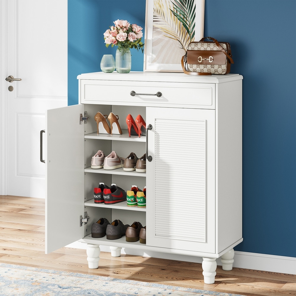 Shoe Cabinet for Entryway, 8-Tier Tall Shoe Shelf Shoes Rack Organizer,  Wooden Shoe Storage Cabinet for Hallway, Closet - On Sale - Bed Bath &  Beyond - 36092482