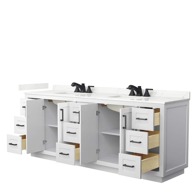 Miranda 84-inch Double Vanity, Quartz Top