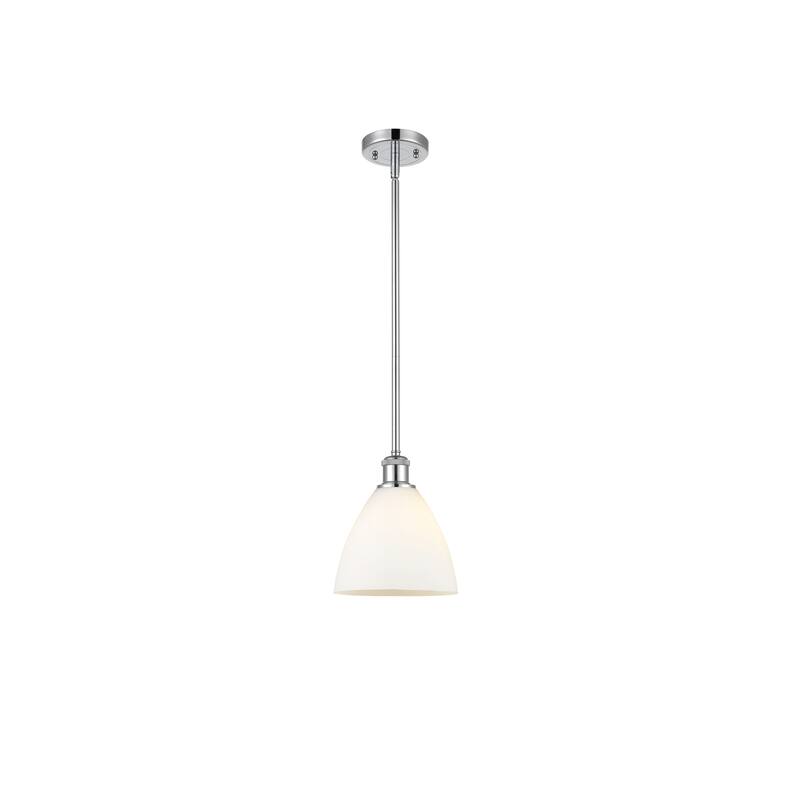 Innovations Lighting Bristol Glass 1 Light 8" Mini Pendant - Polished Chrome/Matte White