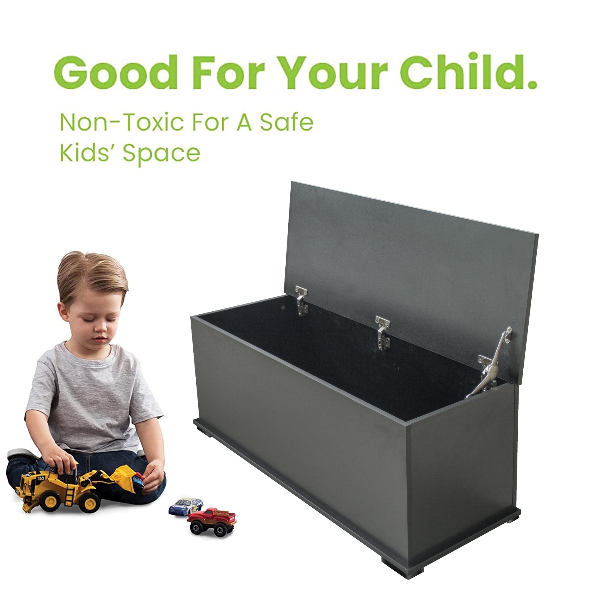 Lift Top Wooden Toy Box Toy Storage Chest Bench with Safe Hinge Bed Bath & Beyond 37210329