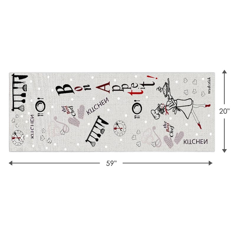 SussexHome Non-skid Ultra-thin Blended Runner Rug - 20" x 59"