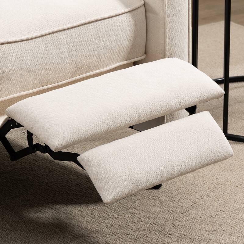 HOMCOM Manual Recliner, Fabric Tufted Club Chair, Home Theater Seating Reclining Sofa for Living Room