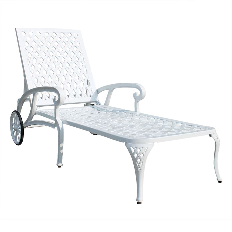 Aluminum Outdoor waterproof Chaise Lounge Chair With Wheels Adjustable Reclining
