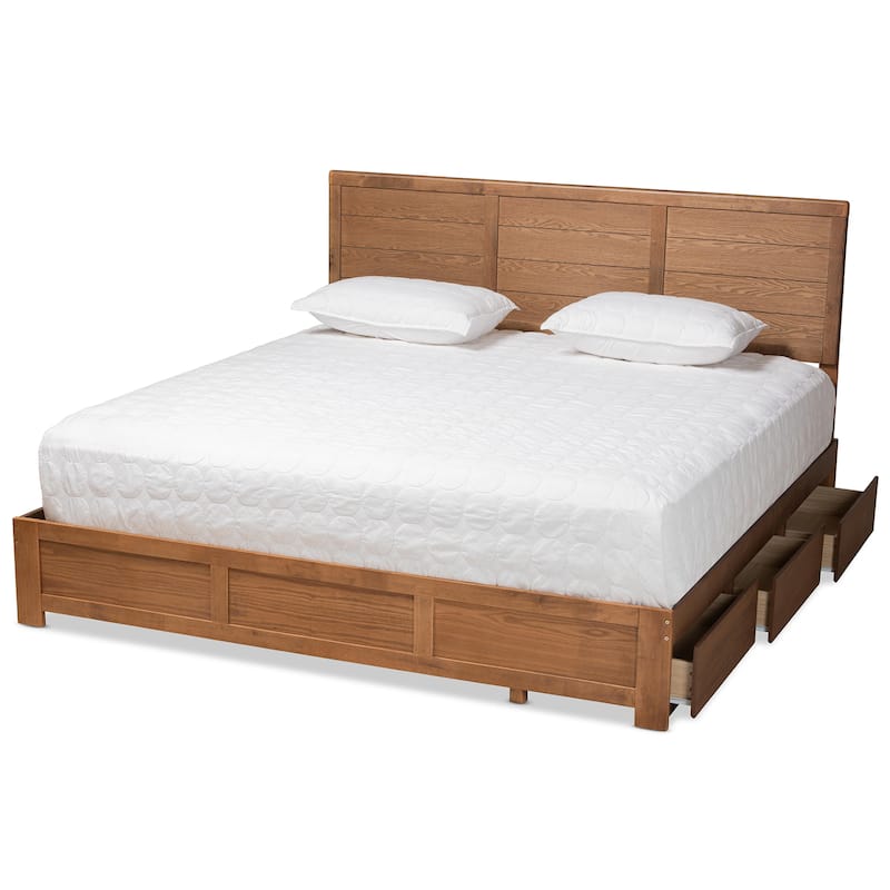 Lisa Ash-brown Finished Wood 3-drawer Platform Storage Bed