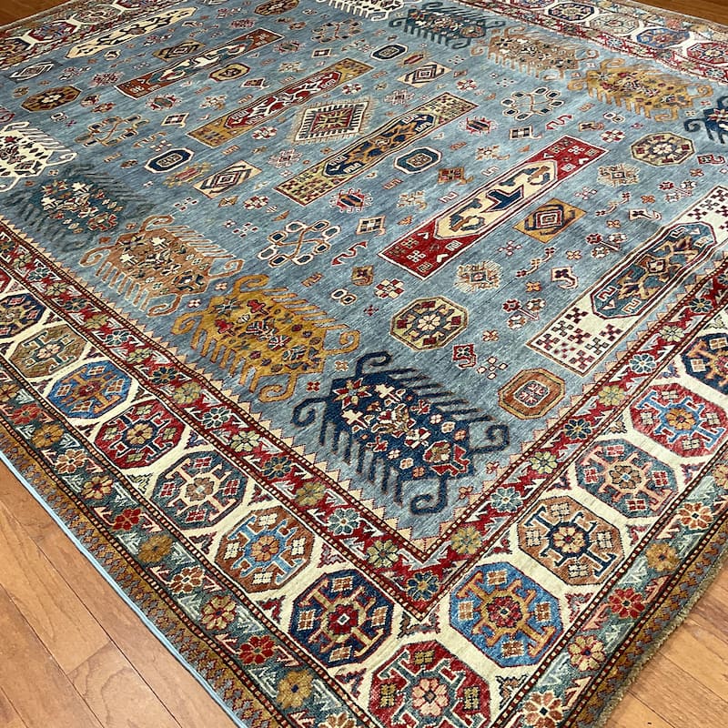 HERAT ORIENTAL Handmade Super Kazak Wool Rug - 8'2" x 9'7"