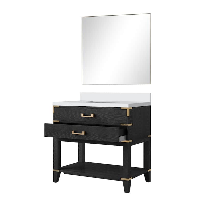 Norwalk Bath Vanity with Cultured Marble Top, Sink and Mirror