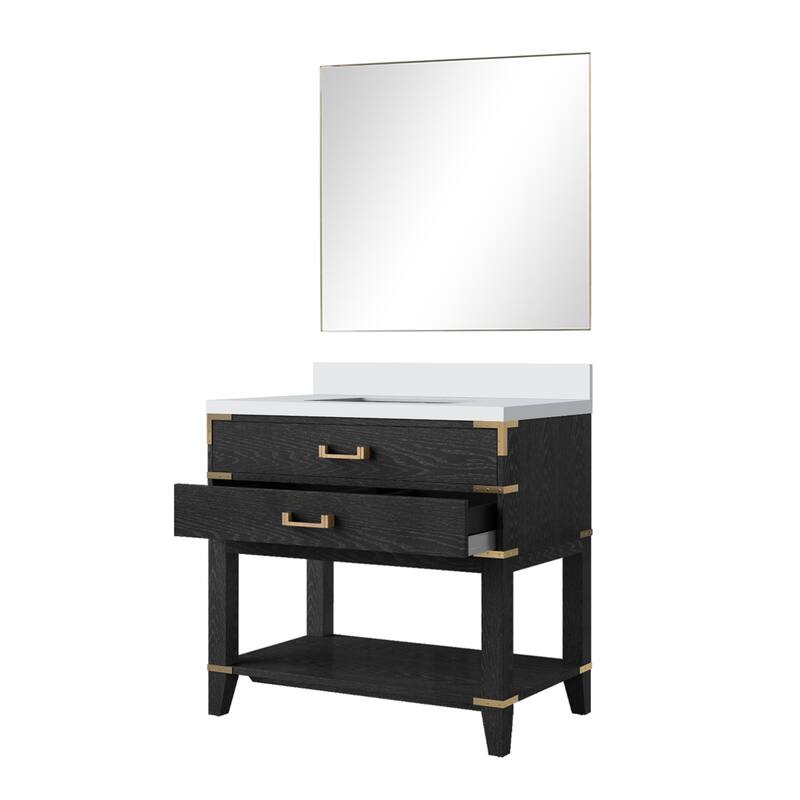 Norwalk Bath Vanity with Quartz Top, Sink and Mirror
