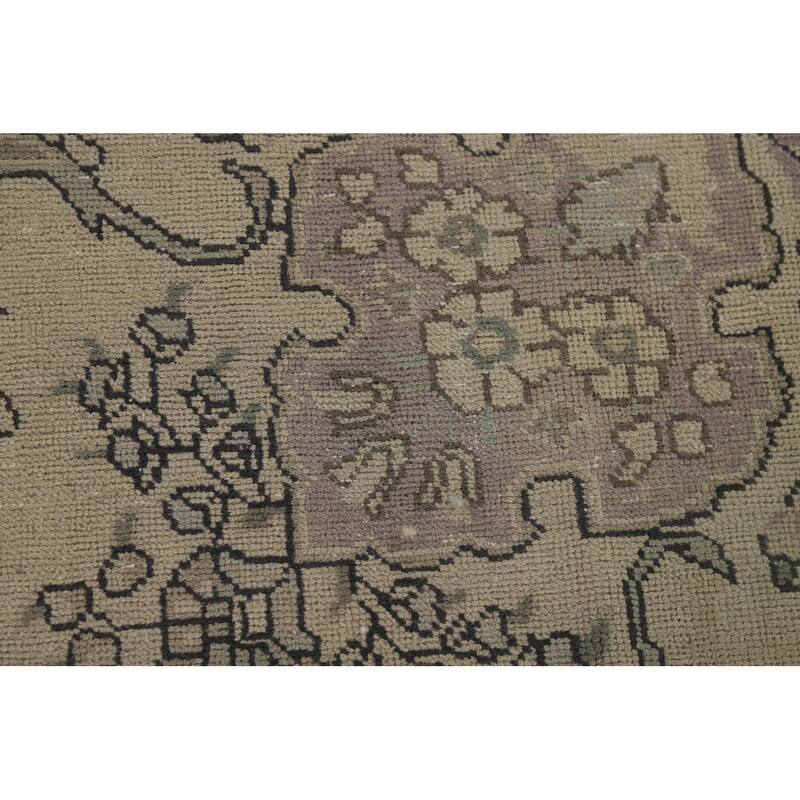 Distressed Tabriz Vintage Persian Rug Handmade Bedroom Wool Carpet - 9'4" x 12'11"