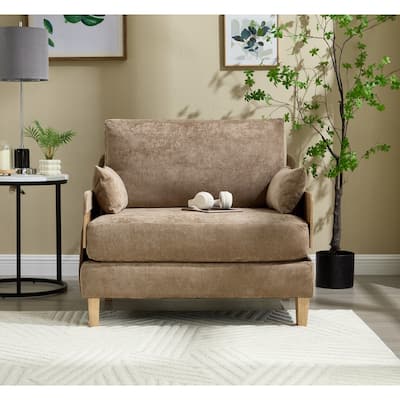 Chenille Upholstered 3-in-1 Convertible Sleeper Foldable Sofa Bed Recliner Chair with 3 Pillows