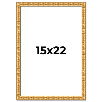 15x22 Frame Gold Real Wood Picture Frame Width 1 inches | Interior