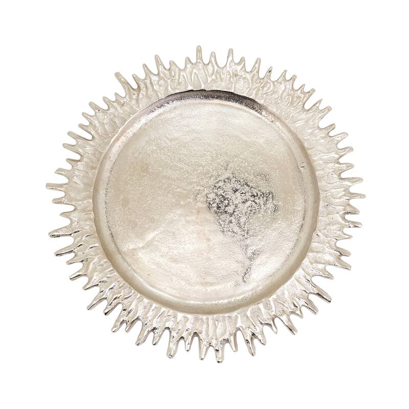 Textured Rim Charger (Set of 4) - Silver - 4 Piece