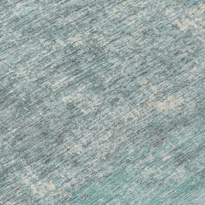 Machine Washable Indoor/Outdoor Border Ombre Chantille Rug