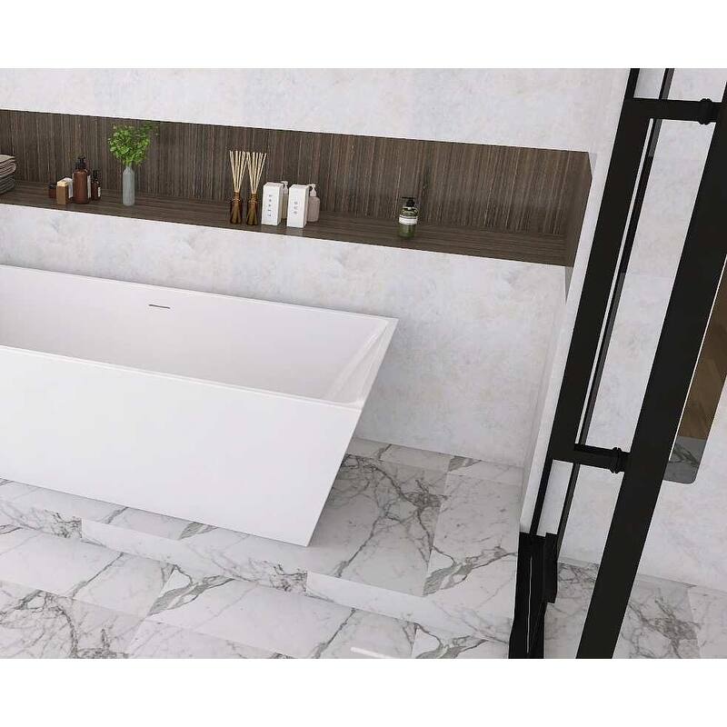 Timothy Soaking Rectangular Bathtub in Glossy White