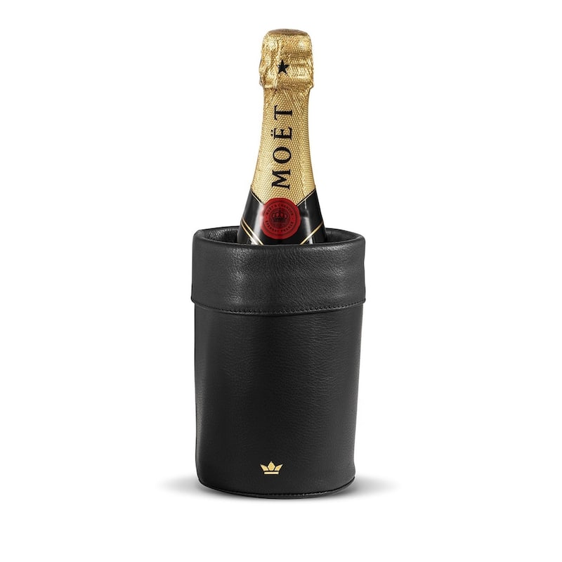 Wine Cooler Leather Dia 4.72" Black