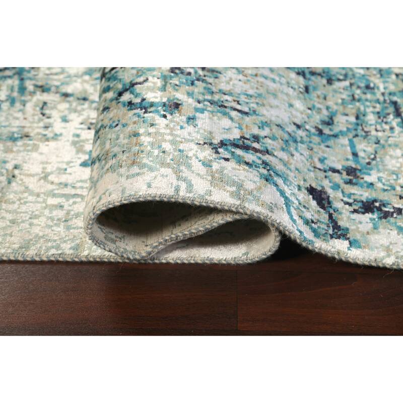 Wool/ Silk Abstract Vegetable Dye Oriental Area Rug Hand-knotted - 6'0" x 8'10"