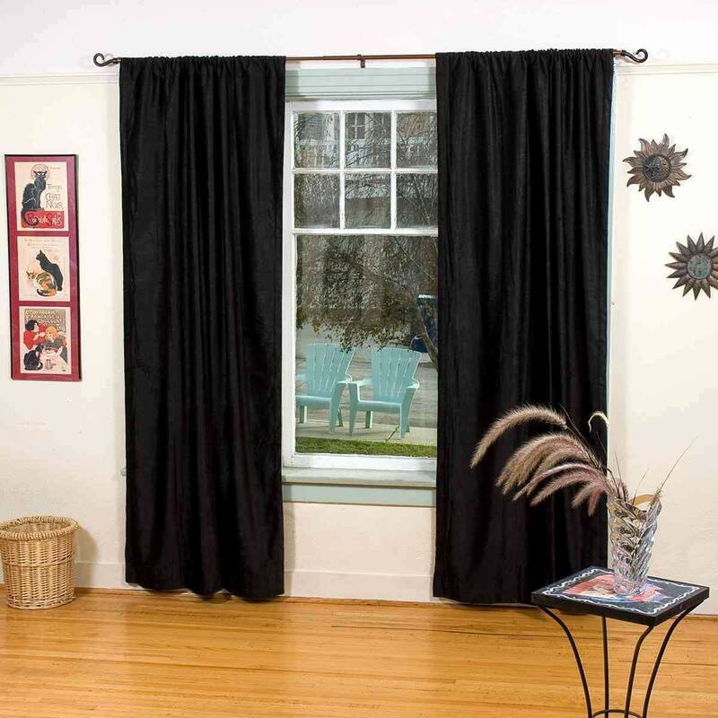 Velvet Blackout Home Theater Curtain Panel, , Black - 60" W X 84" L (Lined) - 84 Inches