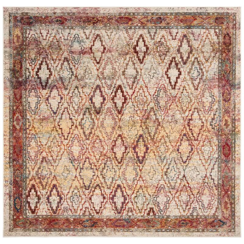 SAFAVIEH Harmony Missy Vintage Boho Oriental Rug - 7' Square - Cream/Rose