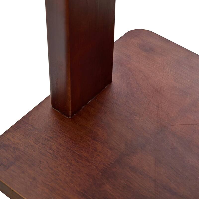 Modern Minimalist Style 2-Tier Stainless Steel Multi-Functional Coat Rack with Solid Wood Shelves